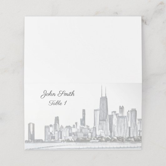 Chicago Skyline Platzkarten (Außenseite Aufgefaltet)