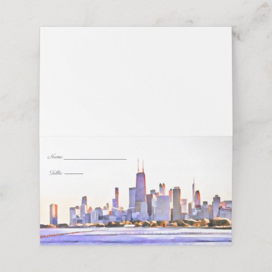 Chicago Skyline Platzkarten (Außenseite Aufgefaltet)