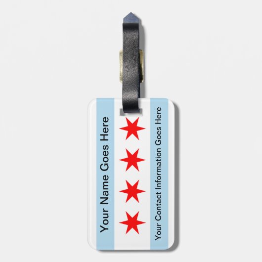 Chicago-Skyline-Polnisch-Eagle-Gepäckanhänger Gepäckanhänger (Rückseite vertikal)