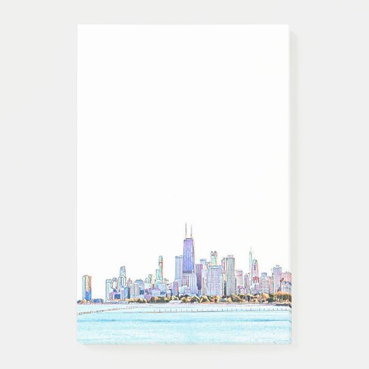 Chicago Skyline Post-it Klebezettel (Vorderseite)
