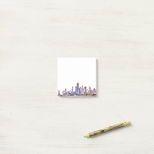 Chicago Skyline Post-it Klebezettel (Auf Schreibtisch)