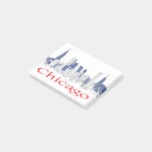 Chicago-Skyline Post-it Klebezettel (angewinkelt)