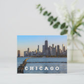 Chicago Skyline Postcard Postkarte (Stehend Vorderseite)