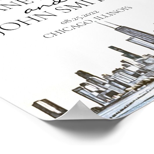 Chicago Skyline Poster (Ecke)