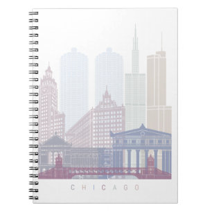 CHICAGO SKYLINE POSTER PASTEL NOTIZBLOCK