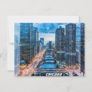 Chicago Skyline Postkarte