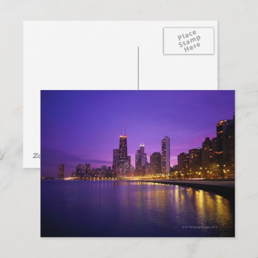 Chicago Skyline Postkarte (Vorne/Hinten)