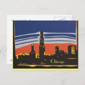 Chicago Skyline Postkarte (Vorne/Hinten)