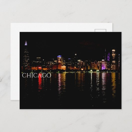 Chicago Skyline Postkarte (Vorne/Hinten)
