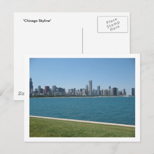 "Chicago Skyline" Postkarte (Vorne/Hinten)