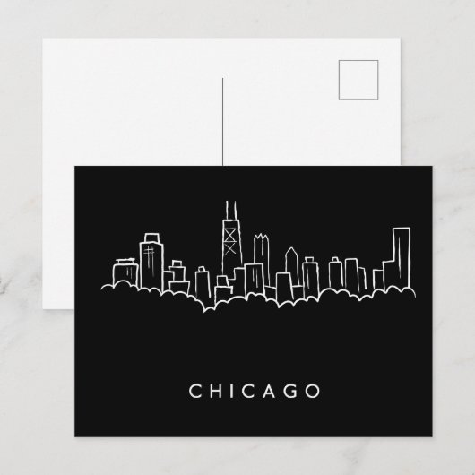 Chicago Skyline Postkarte (Vorne/Hinten)