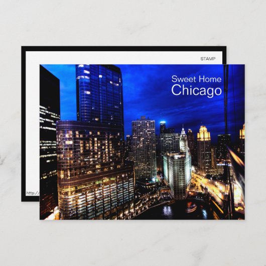 Chicago Skyline Postkarte (Vorne/Hinten)