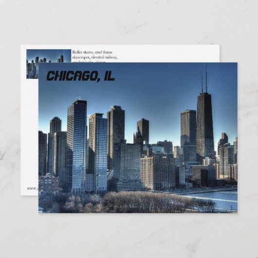 Chicago Skyline Postkarte (Vorne/Hinten)