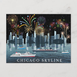 Chicago Skyline Postkarte