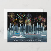 Chicago Skyline Postkarte (Vorne/Hinten)