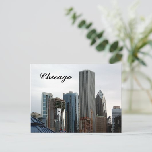 Chicago Skyline Postkarte (Stehend Vorderseite)