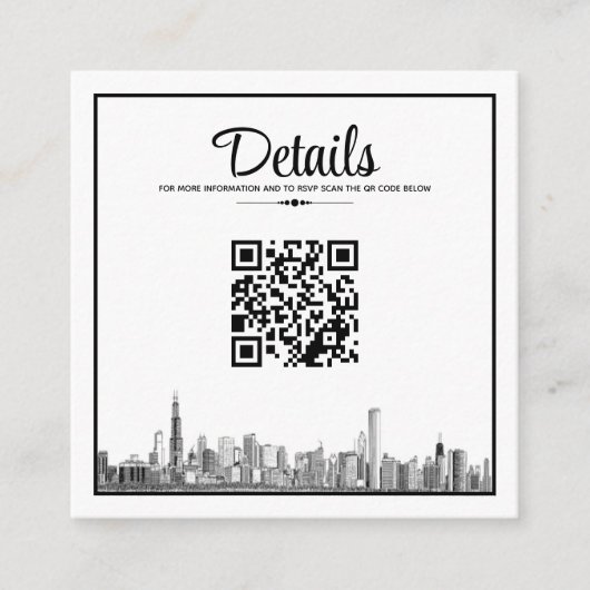 Chicago Skyline QR Code Begleitkarte (Vorderseite)