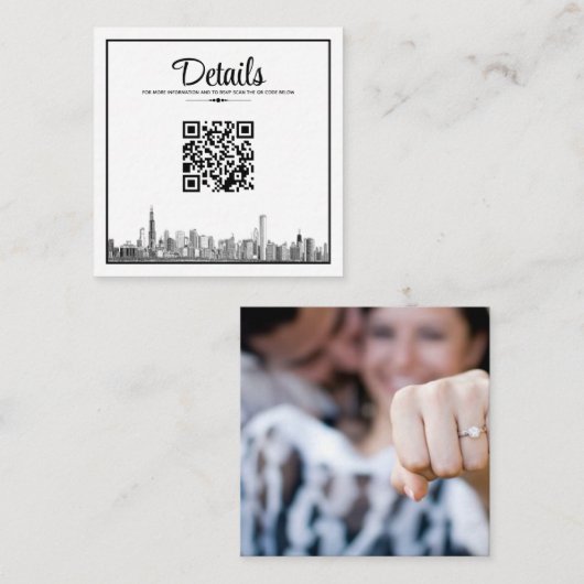 Chicago Skyline QR Code Begleitkarte (Vorne/Hinten)