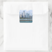 Chicago Skyline Quadratischer Aufkleber (Tasche)