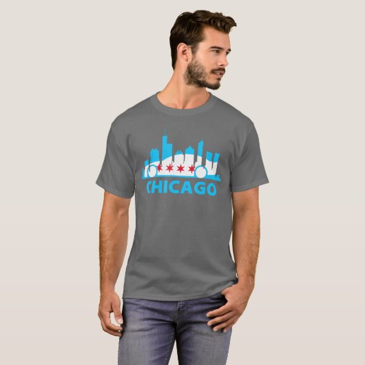 Chicago Skyline Race Shirt Chicago Flag (Vorne ganz)