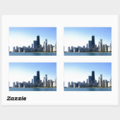 Chicago Skyline Rechteckiger Aufkleber (Blatt)