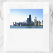 Chicago Skyline Rechteckiger Aufkleber (Tasche)