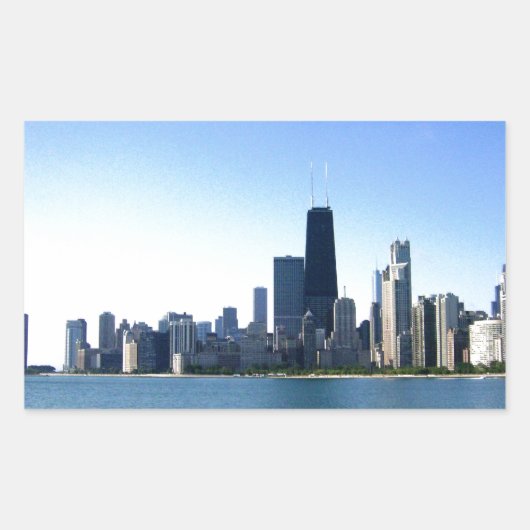 Chicago Skyline Rechteckiger Aufkleber (Vorderseite)