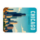 Chicago Skyline Reflexionen Magnet (Horizontal)