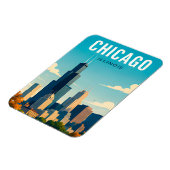 Chicago Skyline Reflexionen Magnet (Linke Seite)