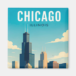 Chicago Skyline Reflexionen Magnet