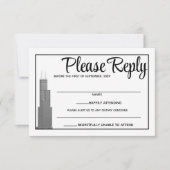 Chicago Skyline Response Card RSVP Karte (Vorderseite)