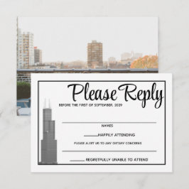 Chicago Skyline Response Card RSVP Karte