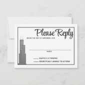 Chicago Skyline Response Card RSVP Karte (Vorderseite)