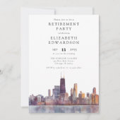 Chicago Skyline Retirement Party Photo Einladung (Vorderseite)