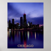 Chicago Skyline River Light Reflection bei Dusk Po Poster (Vorne)