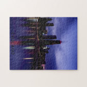 Chicago Skyline River Light Reflection in Dusk Puzzle (Horizontal)