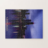 Chicago Skyline River Light Reflection in Dusk Puzzle (Horizontal)