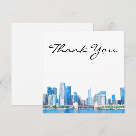 Chicago Skyline River View Danke Karte (Vorne/Hinten)