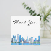 Chicago Skyline River View Danke Karte (Stehend Vorderseite)