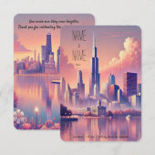 Chicago Skyline RSVP Card Karte (Vorne/Hinten)