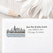 Chicago Skyline Rücksendeadressen-Aufklebers (Insitu)