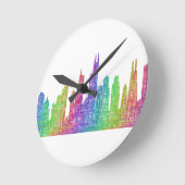 Chicago skyline runde wanduhr (Winkel)