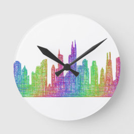Chicago skyline runde wanduhr