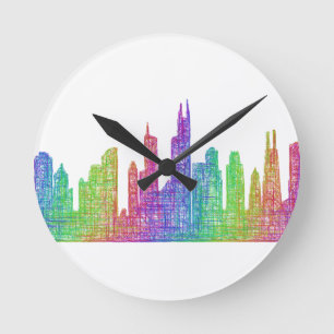 Chicago skyline runde wanduhr