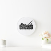 Chicago-Skyline Runde Wanduhr (Zuhause)