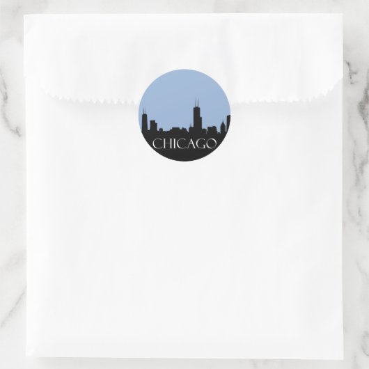 Chicago Skyline Runder Aufkleber (Tasche)