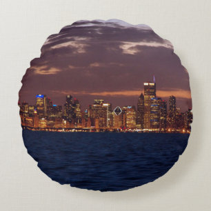 Chicago Skyline Rundkissen Rundes Kissen