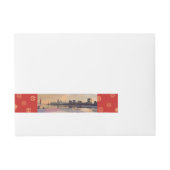 Chicago-Skyline Rundum-Adressaufkleber (Vorderseite)