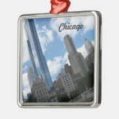 Chicago Skyline Silbernes Ornament (Links)