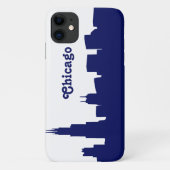 Chicago Skyline Silhouette Blue Case-Mate iPhone Hülle (Rückseite)